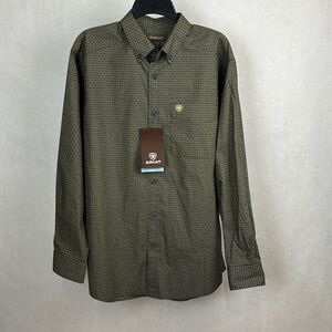NEW Ariat Button Front Shirt Long Sleeve Men’s Sz Small Classic Fit Navy Blue Ye